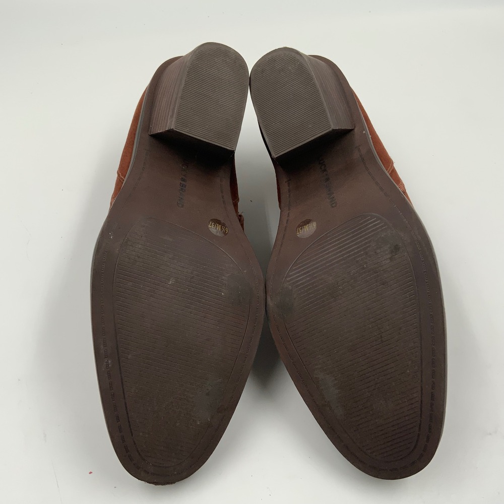 Lucky Brand Women Leather Ankle Boots Booties Brown Wedge Heel Size 6.5 - Picture 8 of 8